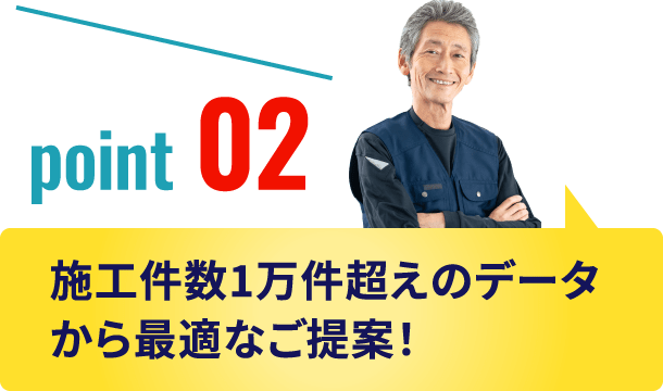 施工件数1万件超えのデータから最適なご提案